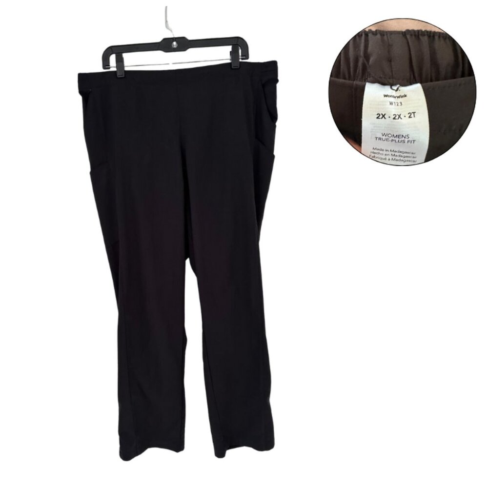 WonderWink Women's Black Scrub Pants 2X True-Plus Fit